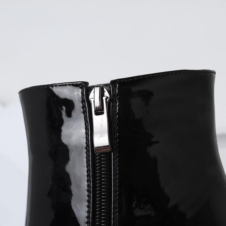 Working Thick Heel Gold And Silver Plus Size Short Boots
