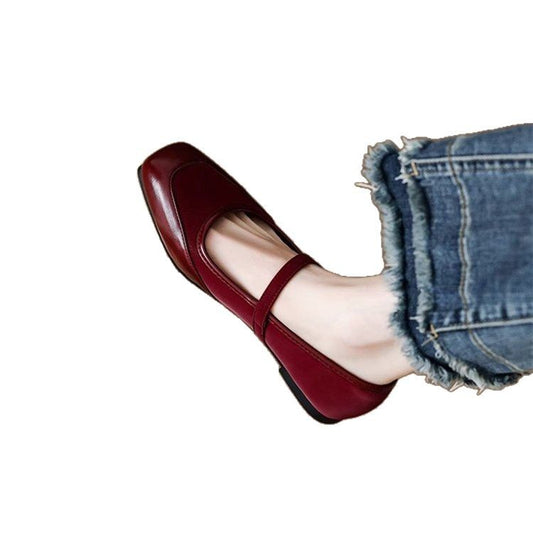 French Style Mary Jane Shoes Women's Flat Bottom