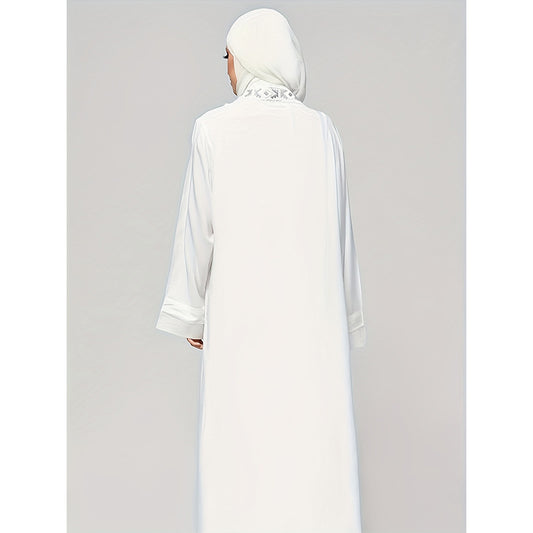 White Dress And Robe 2-piece Set With A Mesh Hijab