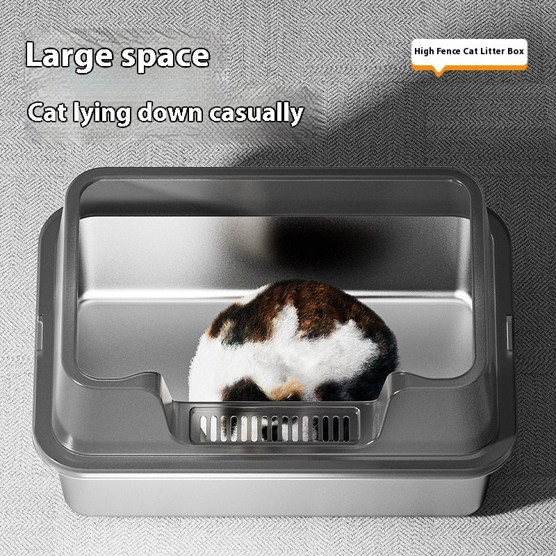 Stainless Steel Litter Box Open Deepening Semi-closed