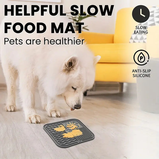 Bottom Suction Cup Non-slip Silicone Pet Slow Food Mat