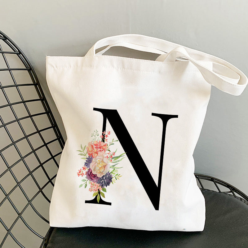 Trykt lærredstaske Personlighed Kreativ Enkelt Skulder