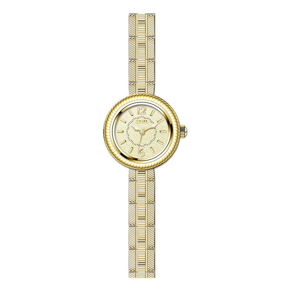 Retro Mid-centurystyle Gold Bracelet Watch With A Niche Design-forward Aesthetic