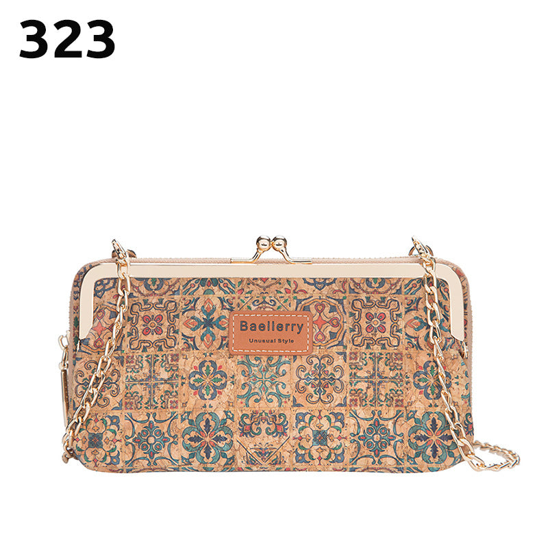 Women's Fashion Cross Section Print Multifunctional Zipper Shoulder Crossbody Bag