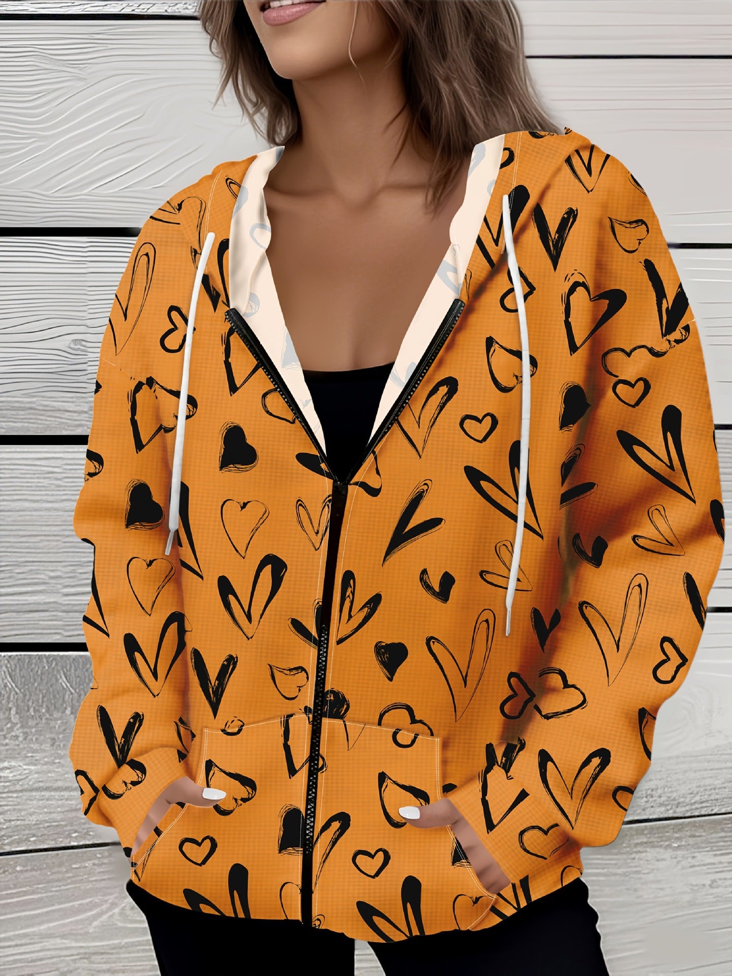 Casual All-matching Fashion Trendy Plaid Stitching Breathable Zipper Sweater