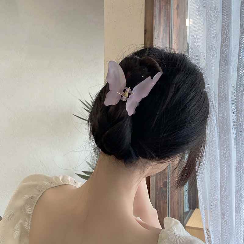Jelly-colored Elegant Hairpins On The Back Of The Head In Cross Section