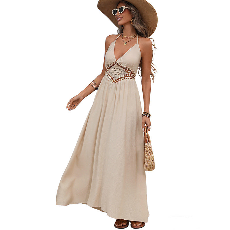 Fashionable Chic And Elegant Long Dress With A Sleeveless Open-back Design