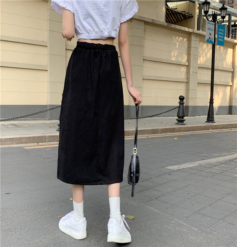 Hong Kong Style Fashion Skirt Summer New High Waist Look Taller