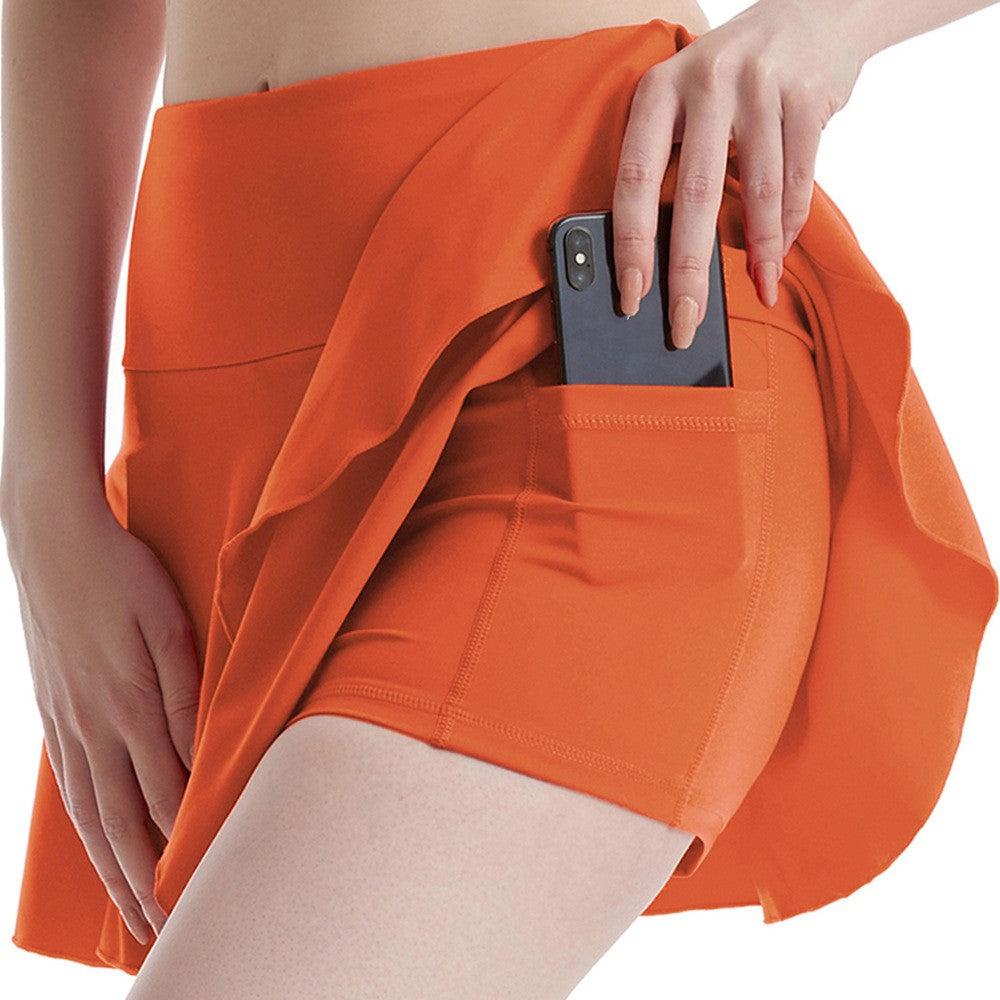 Sports Skirt Pants Women's Pocket Nude Feel