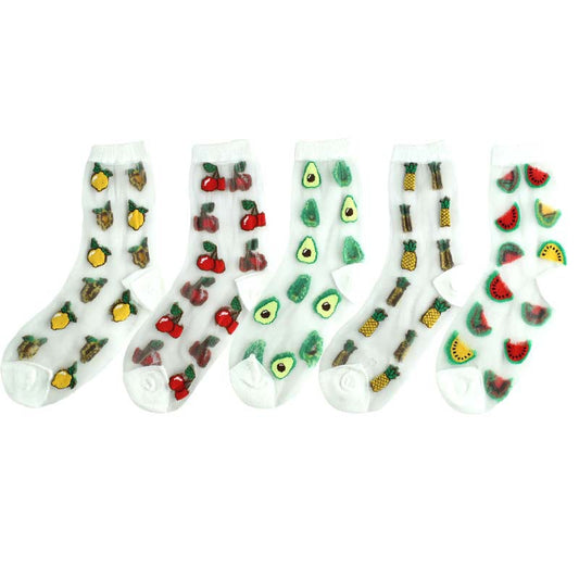 Womens Lightweight Sheer Glass-fiber Cotton Socks