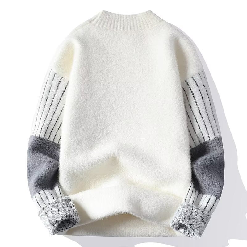 Eksklusiv Fleecforet Halv-rullekrave Sweater til Mænd