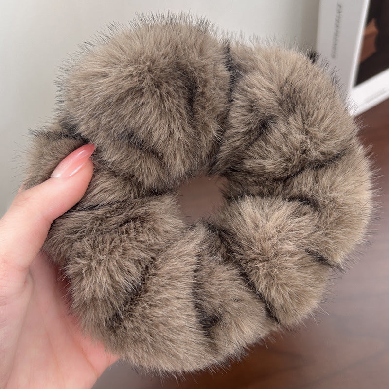Large Intestine Hair Band Mink-like Waterproof Fabric Warm And Comfortable