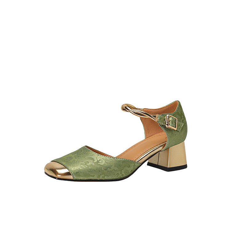 New Chinese-style Closed-toe Hollow-out Sandals For Women