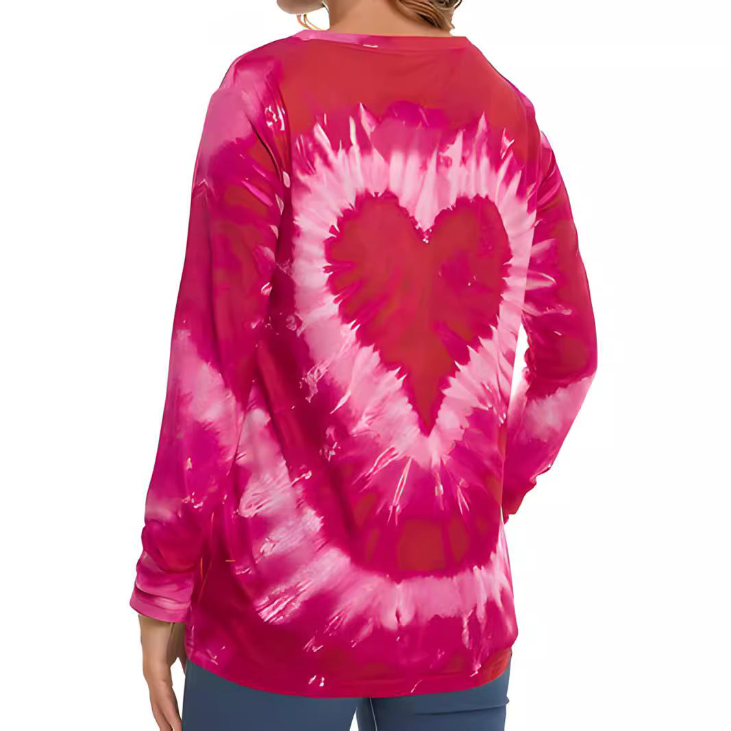 Women's Top Leisure Printed Round Neck Long Sleeve T-shirt
