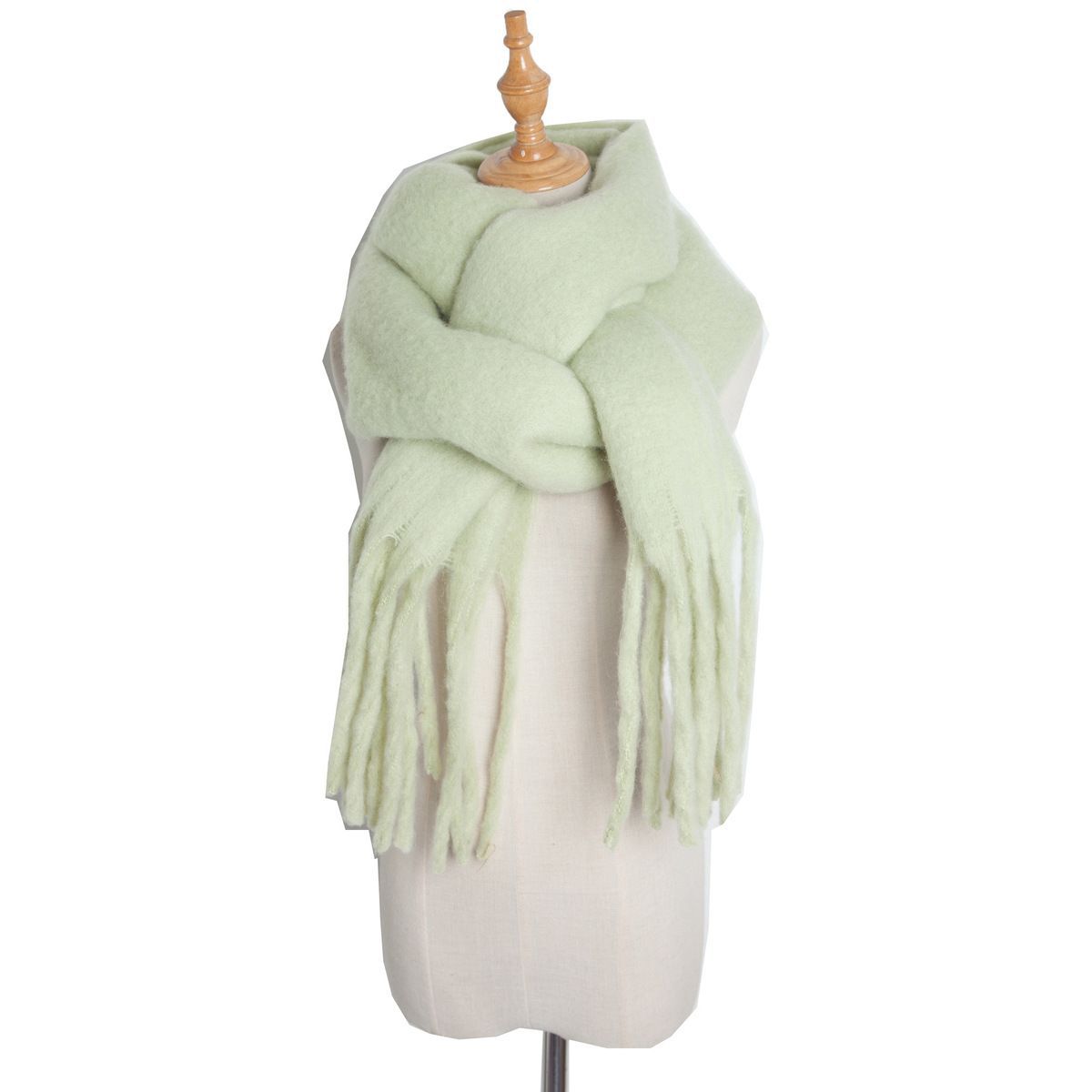 Mohair Twist Flet Plys Tørklæde til Kvinder Vinter Fortykket