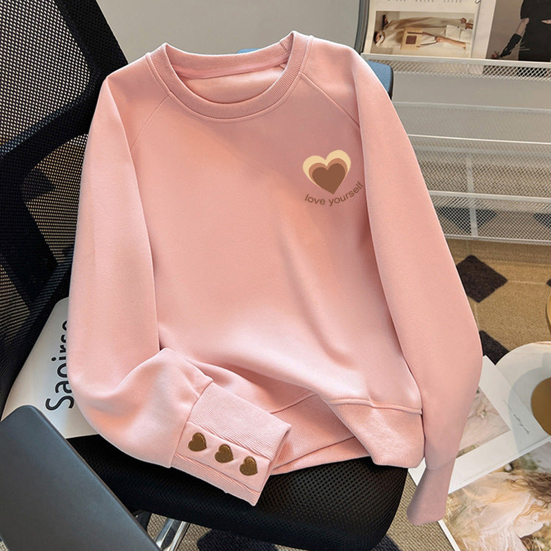Loose-fitting Casual Pullover Base Layer With Fleece Lining For Warmth