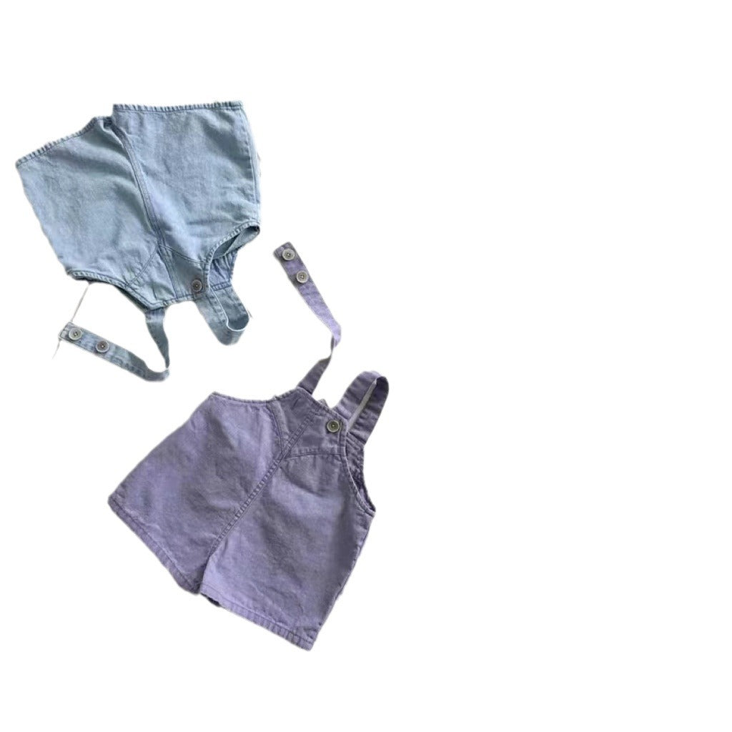 Fashion Denim Brace Hot Pants Boys And Girls