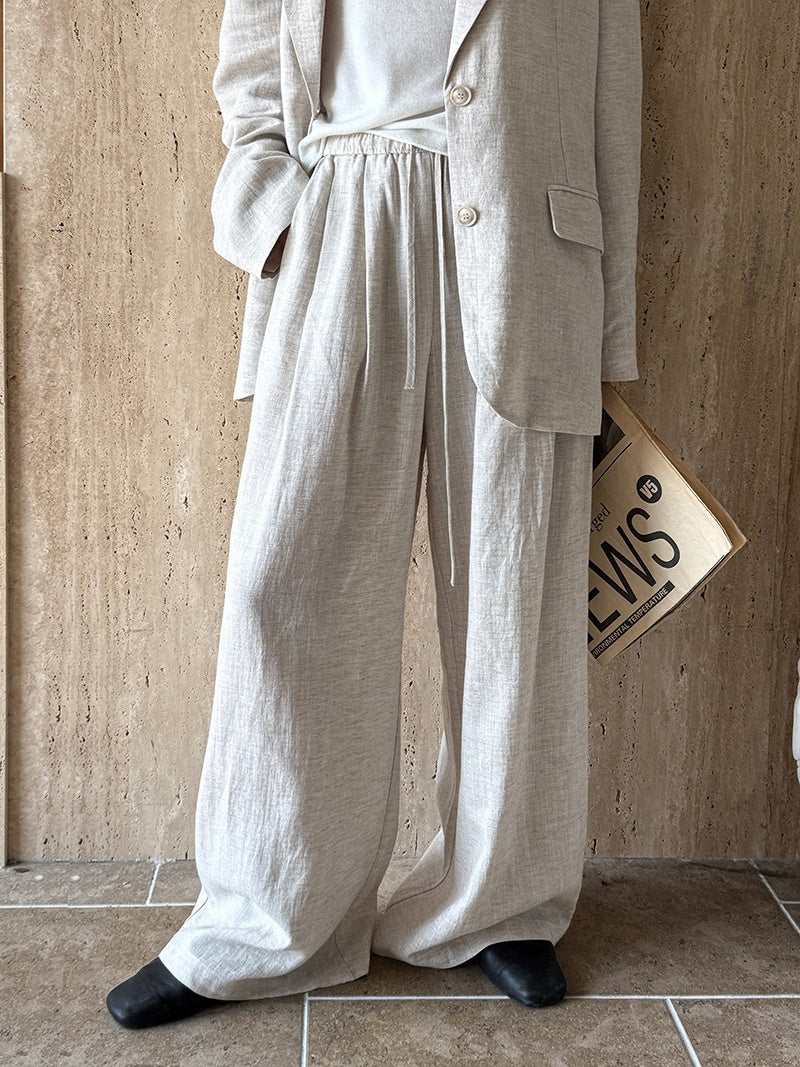 Sophisticated Look Tencel Linen Blazer And Pants Suit For Women