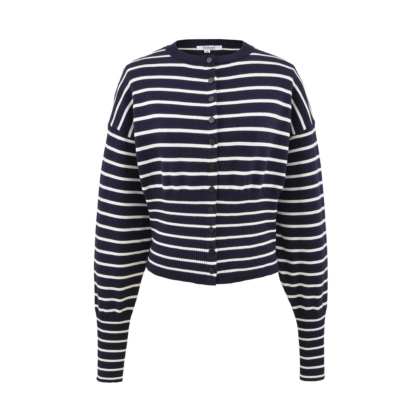 New Relaxed-fit Knitted Striped Crew-neck Long-sleeve Top