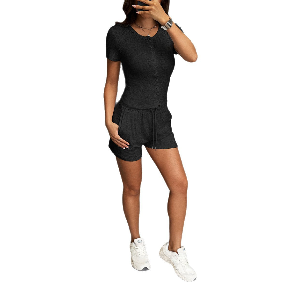 Sports Short-sleeve Shirt And Shorts Set