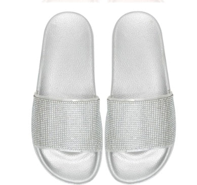 Women's Rhinestone Stand Independently Fashion Craft Flat Slippers
