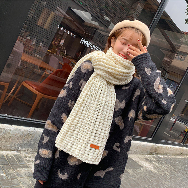 Scarf female autumn and winter Korean style wild thick wool