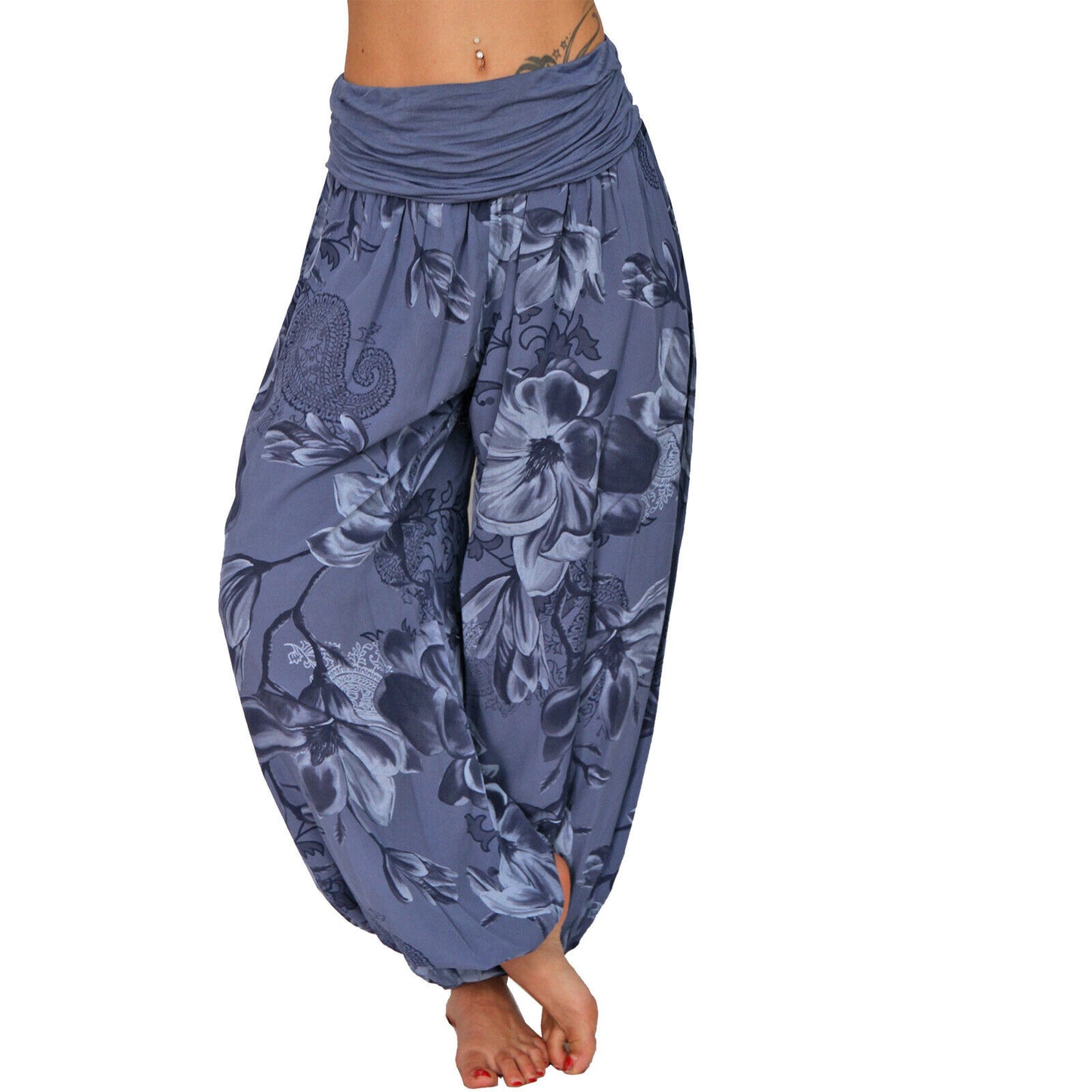 European And American Printed Loose Casual Wide-leg Harem Pants