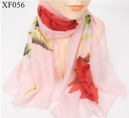 Spring And Autumn Print Chiffon Scarf Shawl