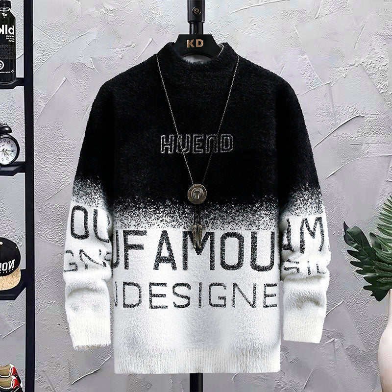 Men's Half Turtleneck  With Fleece Thickened Sweater