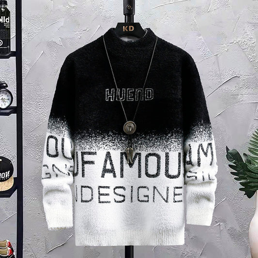 Men's Half Turtleneck  With Fleece Thickened Sweater