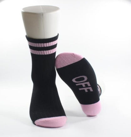Cotton socks striped style sports tube socks