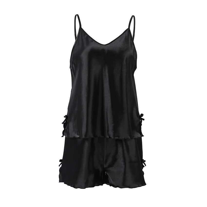 Satin Sexy Camisole Shorts Comfortable Soft Pajamas