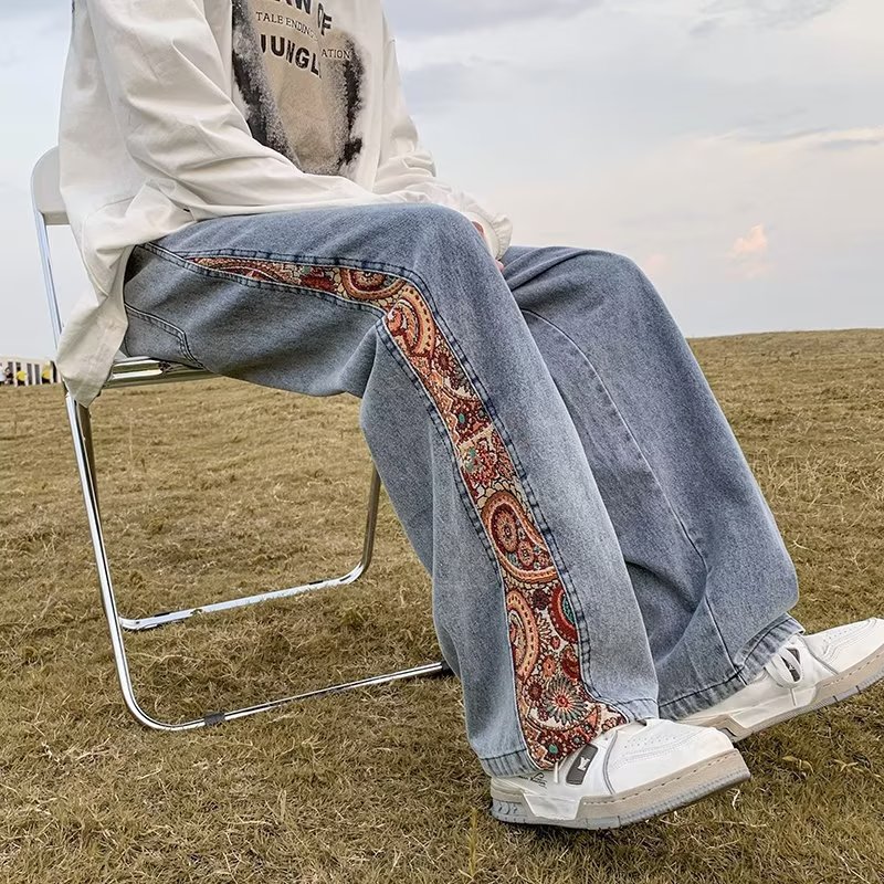 Fall Thin Ripped Jeans Men's Retro