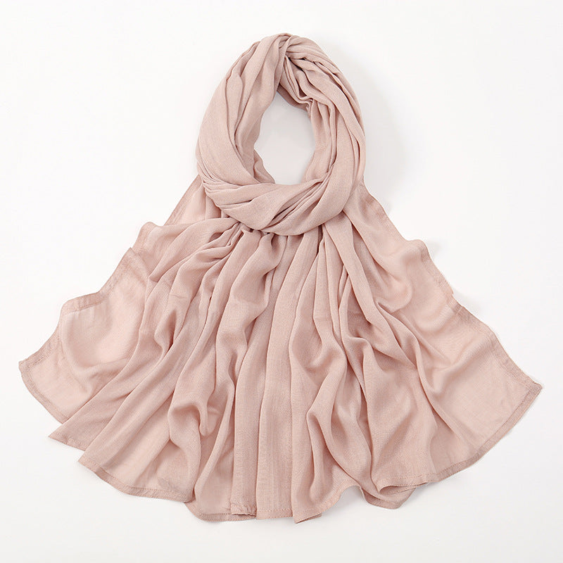 Solid Color Malay Indonesian Rayon Scarf Wide Brim Thin Modal Breathable
