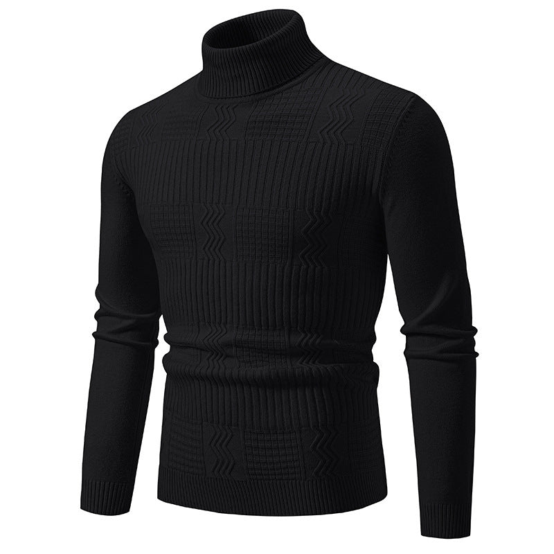Mens Fashionable Jacquard Pullover In Solid Color For Warmth