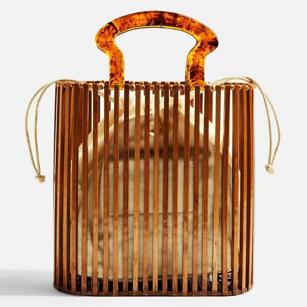 Fashion Beach Straw Bag Simple Acrylic Handbag Bamboo