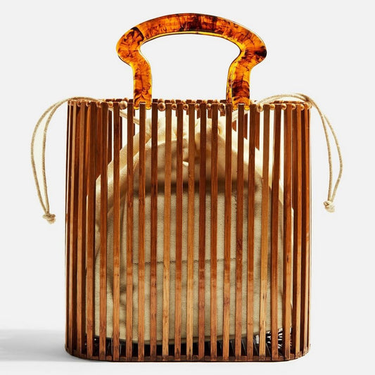 Fashion Beach Straw Bag Simple Acrylic Handbag Bamboo