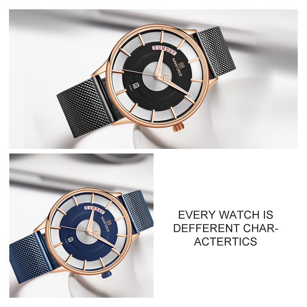 Casual fashion business net with men's watch