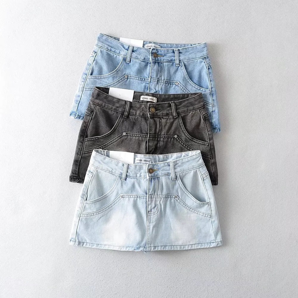 Retro High Waist Slim And Anti Shining Short Hip Skirt For Women