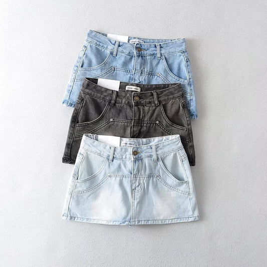 Retro High Waist Slim And Anti Shining Short Hip Skirt For Women