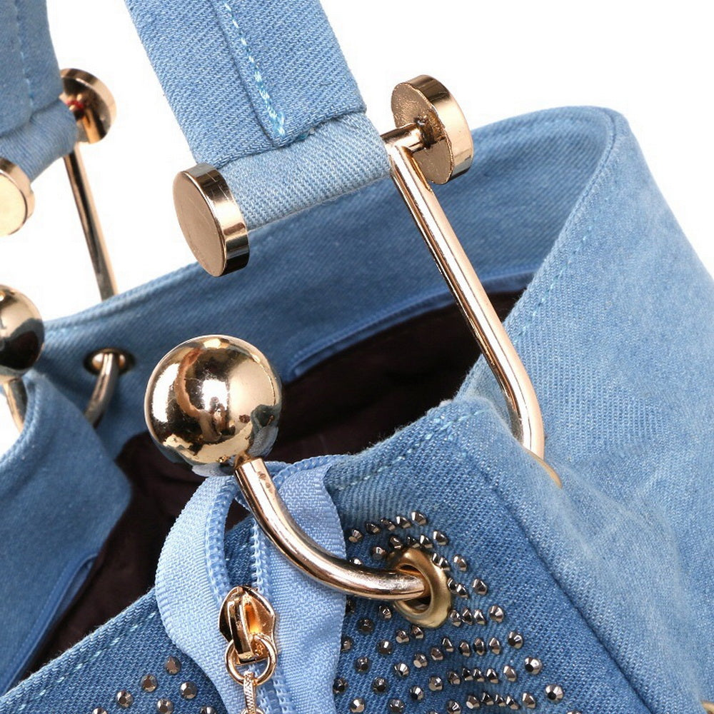 Mode Skuldertaske Transportabel Spandtaske Denim Kanvas