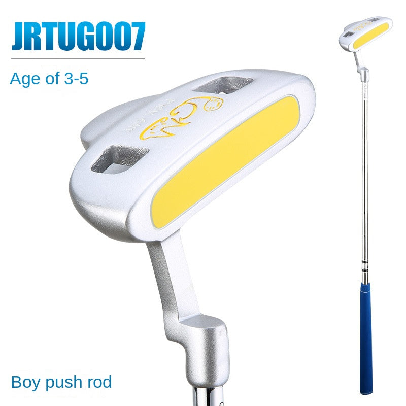 Golf Children Start To Learn The Cue Club