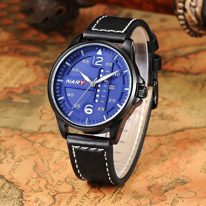 Stylish Sophisticated Dial Water-resistant Quartz Watch For Men