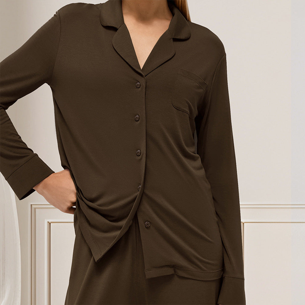 Long Sleeve Long Pants Pajama Set Comfortable Home Wear For Women
