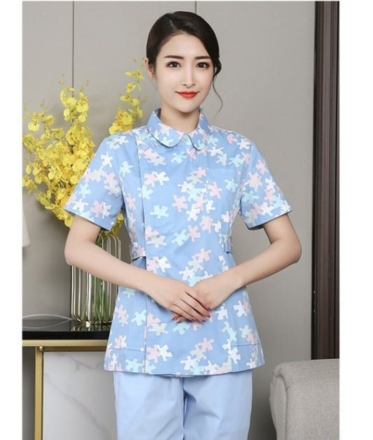 Ice-silk Nurse Uniform For Women Summer Quick-drying Short-sleeve Set