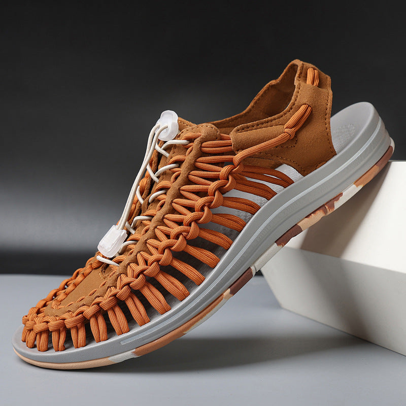 Summer New Braided Plus Size Outdoor Couple Sandals
