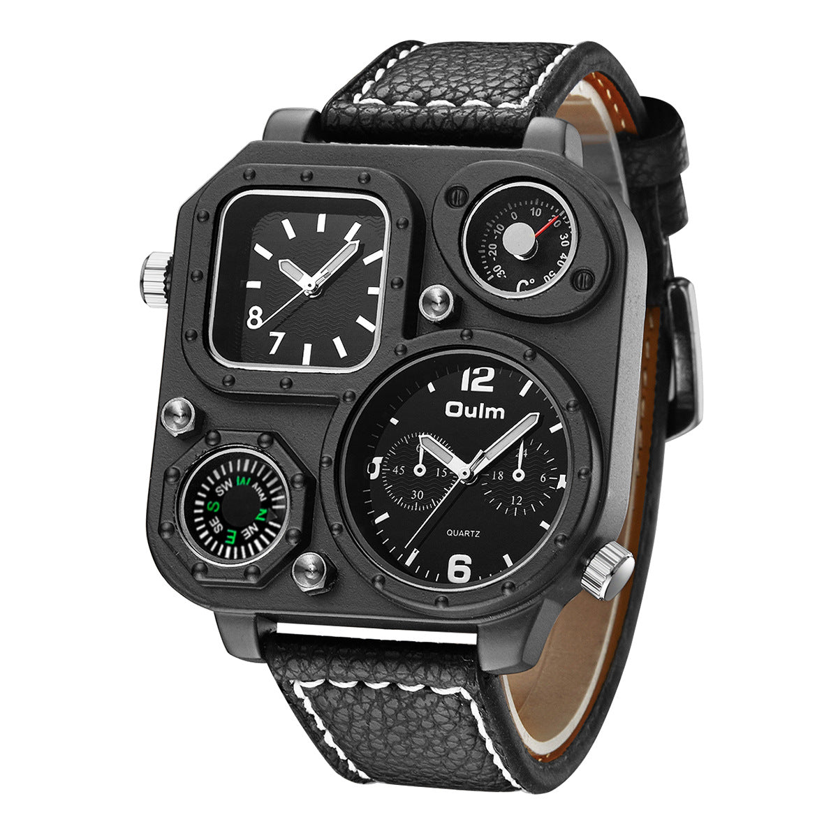 Firkantet Punk Dual Display Urskive Herre Multifunktionelt Sports Personlighed Remur