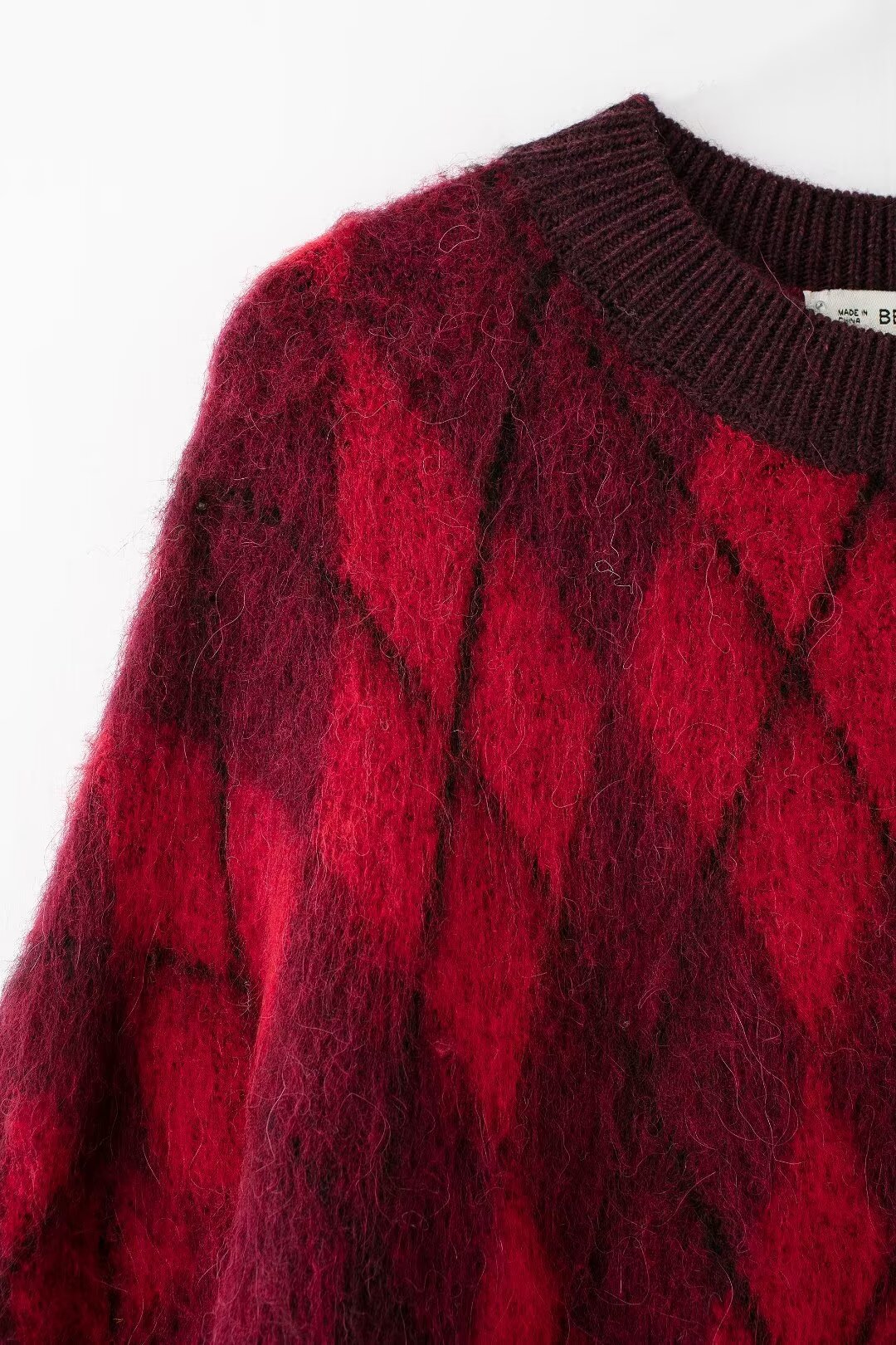 Women's Knitted Rhombus Sweater