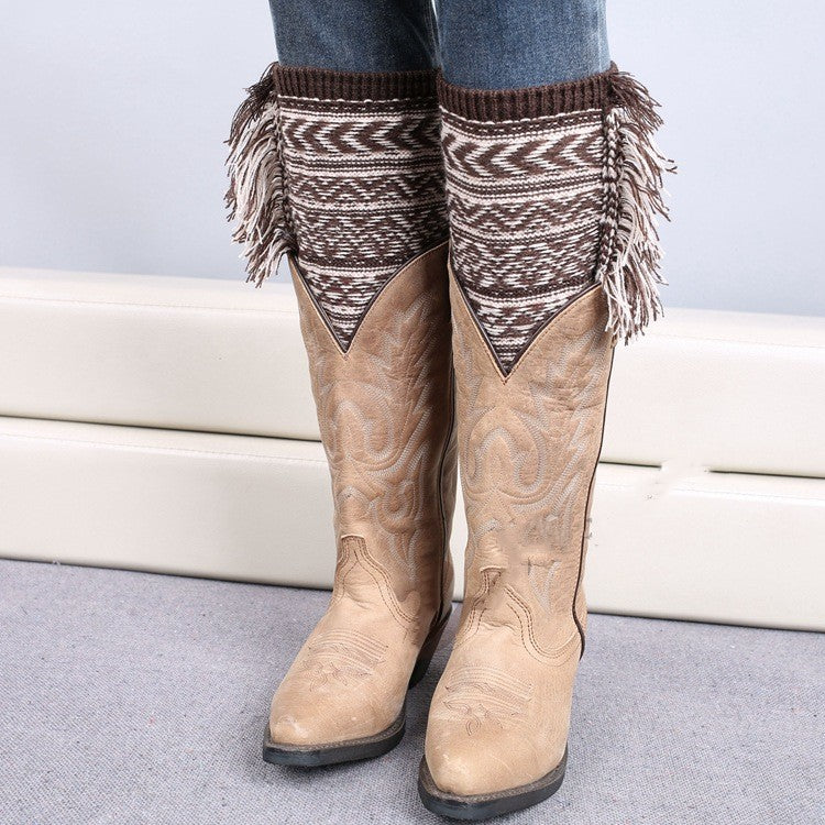 Knitted Boots For Christmas Jacquard To Keep Warm