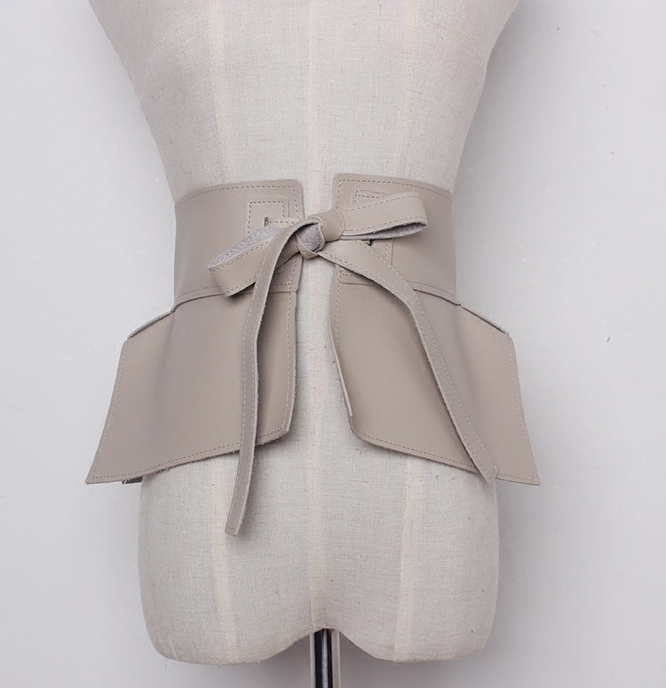New European Style Fashion All-match Super Wide Bow Tie Belt Women's Wide Girdle